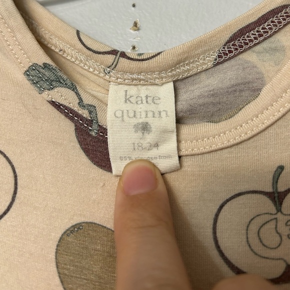 Kate Quinn OG Bamboo Apple print LS onesie & panda pants. Size 18-24m - Picture 4 of 11